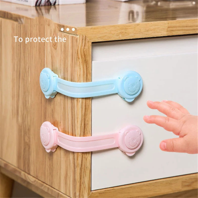 4pcs Baby Safety Cabinets Door Lock Plastic Children Security Protector Multi-function Home Cupboard Drawer Safety Locks