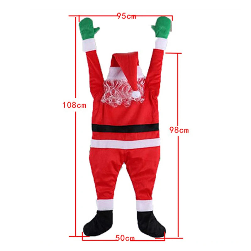 Marry Christmas Santa Claus Hanging Doll Window Navidad Christmas Tree Ornament Xmas Outdoor Door Wall Decoration New Year 2022