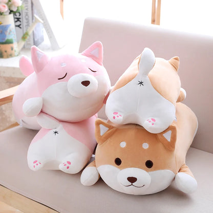 Cute Corgi Dog doll pillow Shiba Inu plush toy  holding sleeping doll Stuffed animal pillow gift for baby 35cm