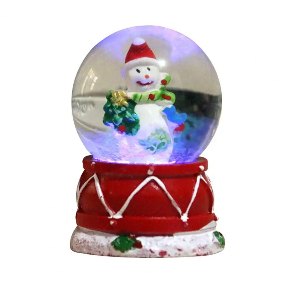 Glass Snow Globe Exquisite Glowing Crafts Christmas Tree Santa Claus Snowman Glass Ball 3D Cartoon Christmas Ornaments