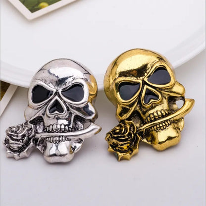 European and American punk style new Halloween series ghost head brooch skull head female brooch inlaid rhinoceros coat accessor