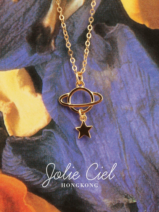 Jolie Ciel Gold Star Christmas Gift Silver Necklace