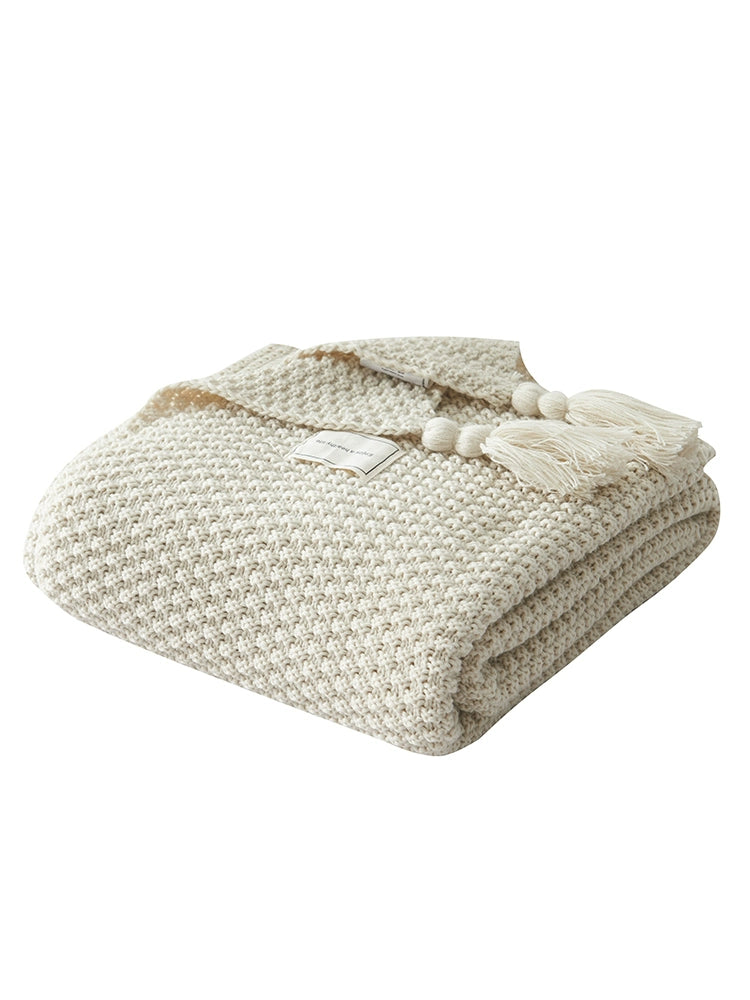 Scandinavian Retro Large Tassel B & B Bed Runner Blanket