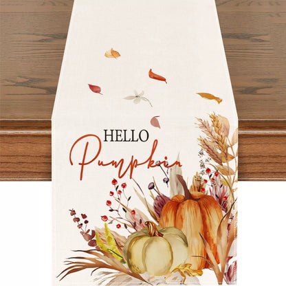 Autumn Restaurant Linen Digital Print Tea Table Runner