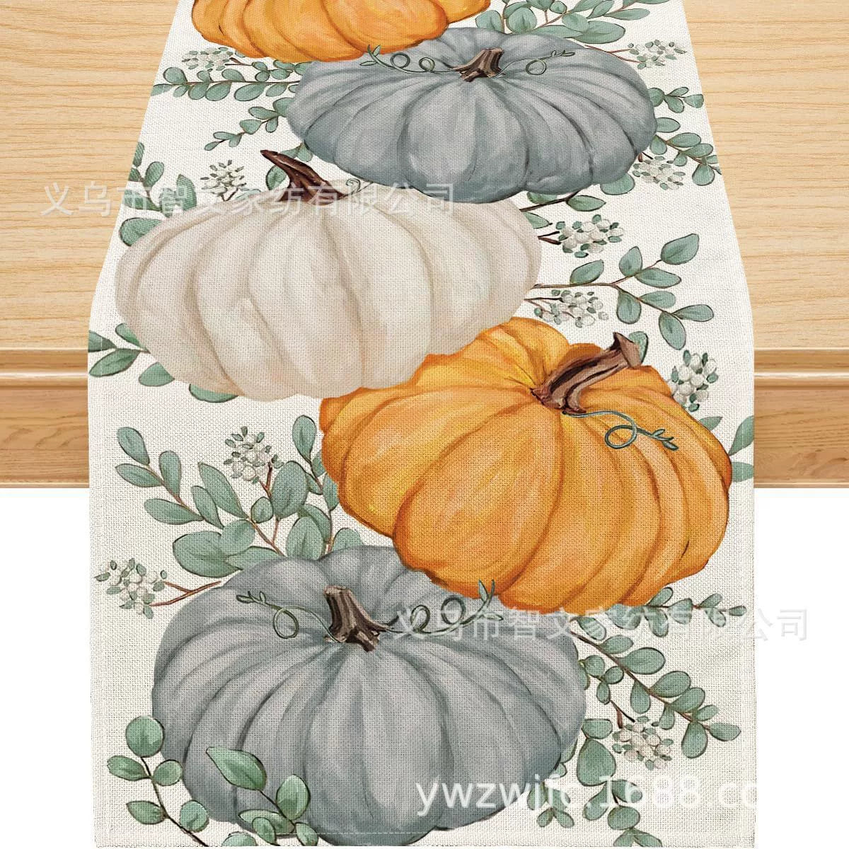 New Arrival Autumn Thanksgiving Maple Leaf Pumpkin Table Runner Dining Table Dining Room/Living Room Decoration