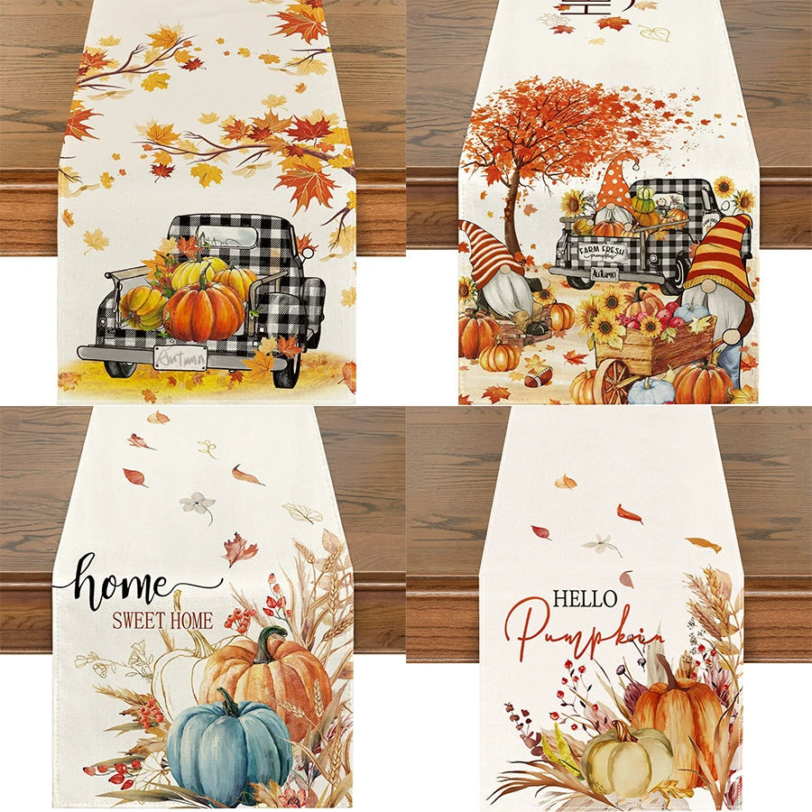 Autumn Restaurant Linen Digital Print Tea Table Runner