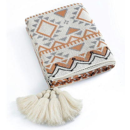 Navajo Knitting Bohemia Baby Air Conditioning Blanket