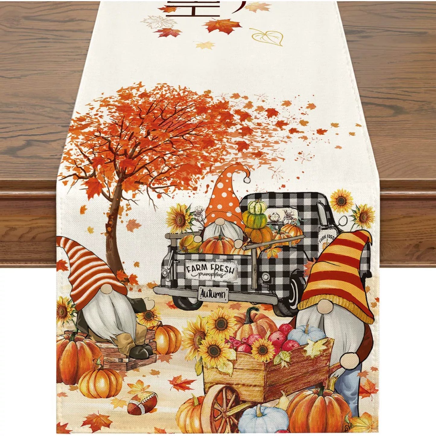 Autumn Restaurant Linen Digital Print Tea Table Runner