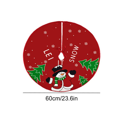 90/60CM Christmas Tree Skirts Santa Claus Printed Xmas Tree Bottom Decor Mat Christmas Tree Decoration Indoor Outdoor Decor