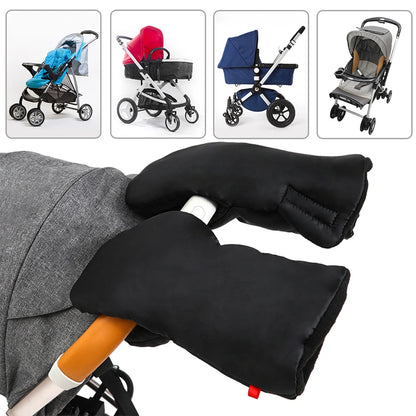 Winter Pram Hand Muff Baby Carriage Pushchair Warm Fur Fleece Hand Cover Buggy Clutch Cart Muff Glove Stroller Accessories