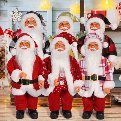 12-inch Christmas Santa Figure Standing Santa Doll Window Decorations Christmas Decorations Christmas Gifts Birthday Gifts