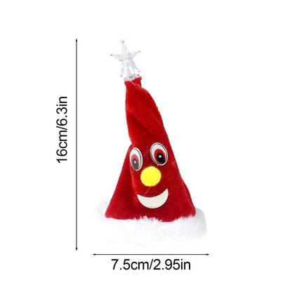 Singing Dancing Santa Hat Electric Animated Ornament Music Christmas Hat Swing Novelty Funny Decoration Toys Festive Party