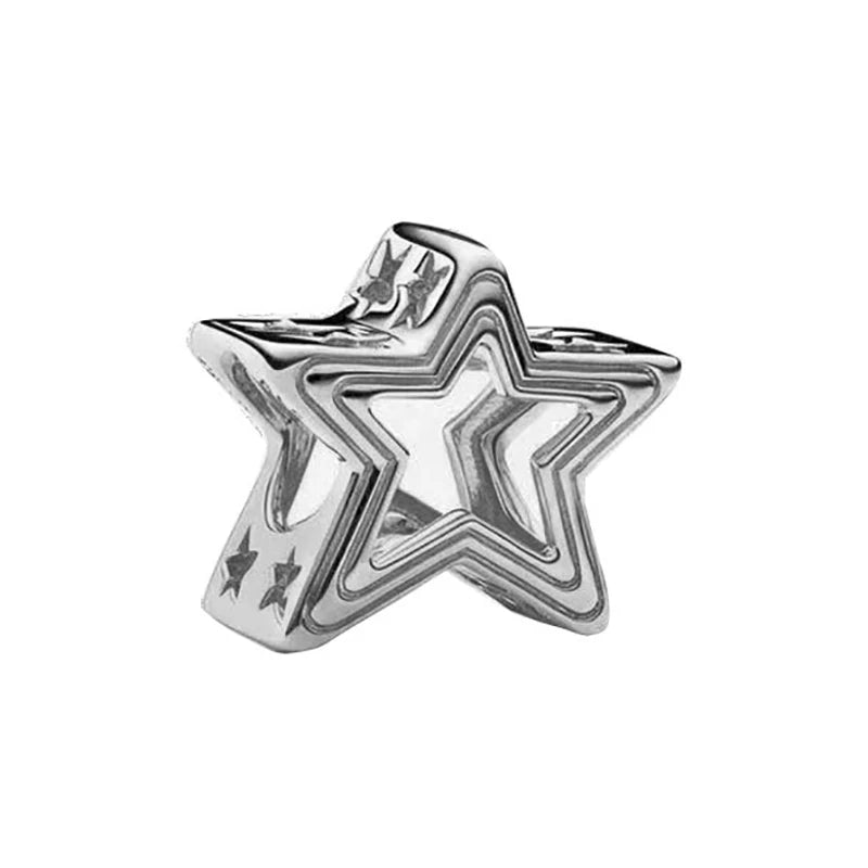 Newest Deer Star Witch Cat Castle Beads Shining Pendants Fit Original Pandora Charms Silver Color Bracelets DIY Women's Jewelry