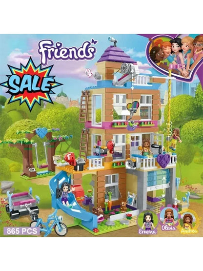 865pcs Friendship Club Hobbies Blocks Friends Hotel and House Toys Sets Friends for Girl Christmas Gifts