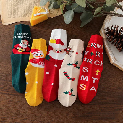 Kids Christmas Socks For 1-10Years Children's Short Socks Girls Boys Winter Warm Cotton Toddler New Year Gift Santa Claus Socks