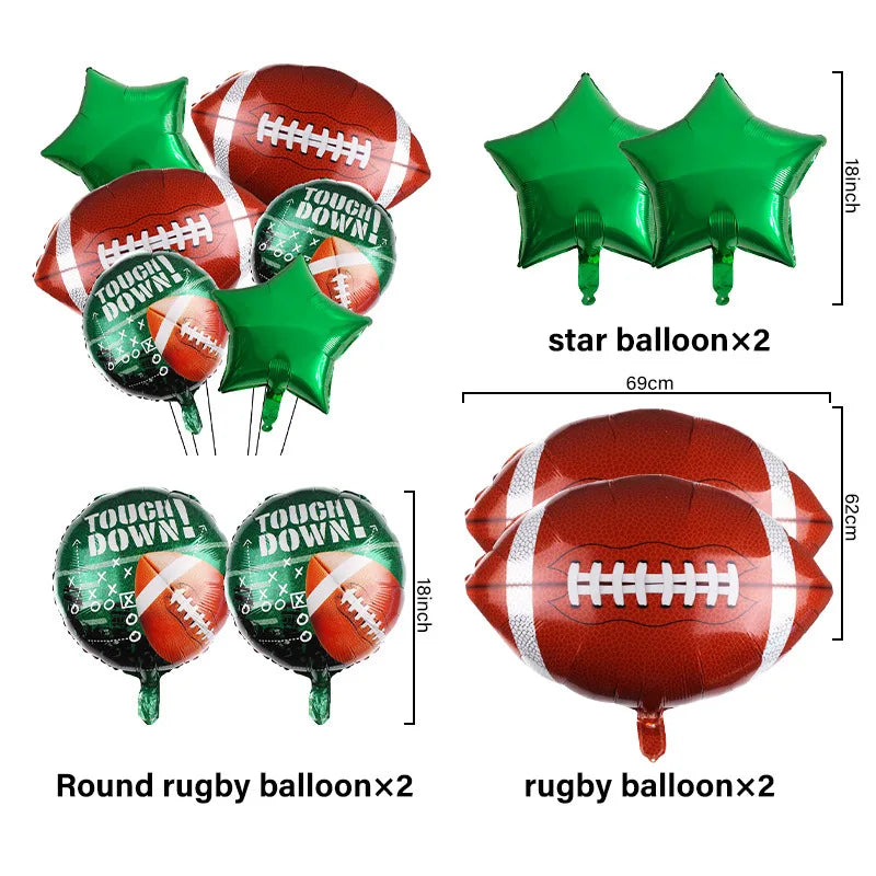 Rugby Themed American Football Disposable Tableware Supplies Sports Birthday Party Male Single Party Baby Shower Ceremony Decor