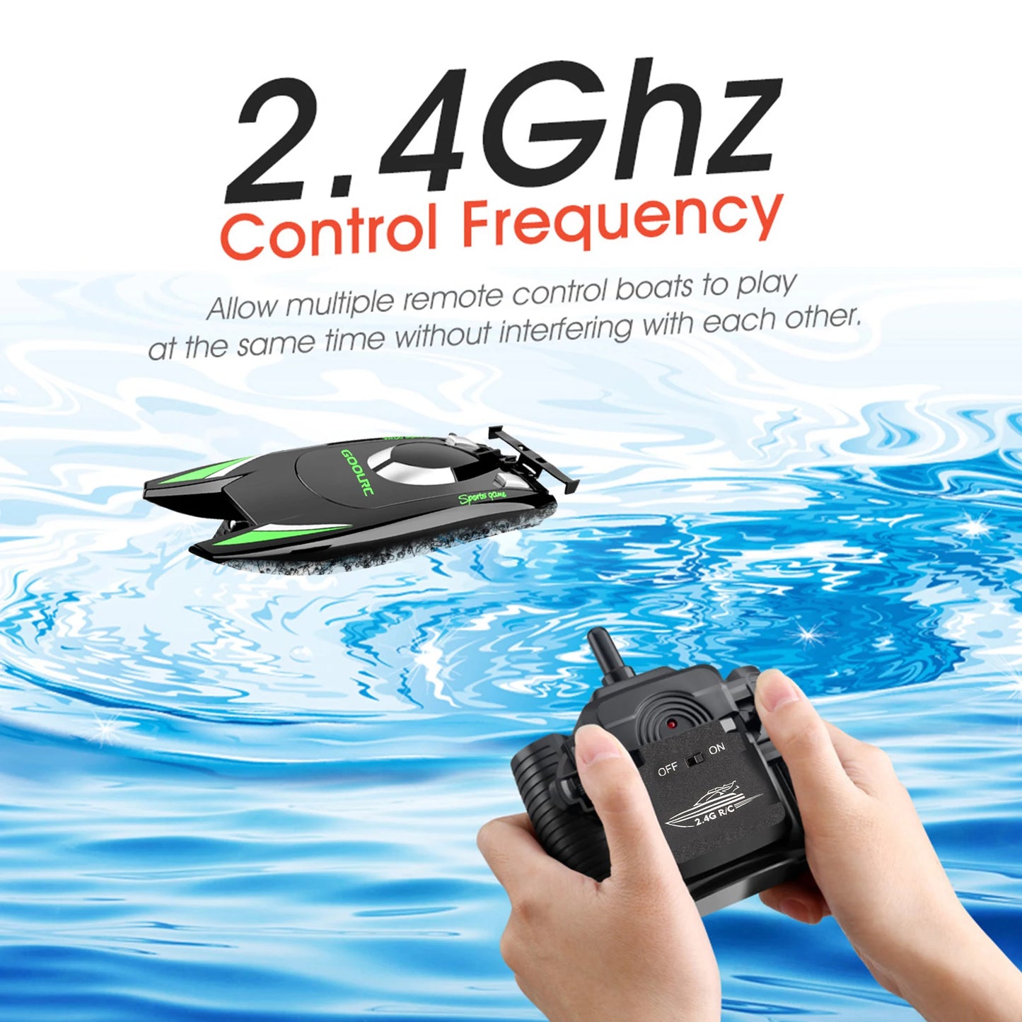 805 RC Boats for Kids Adult 25KM/H High Speed Racing Boat 2 Channels Remote Control Boats for Pools Racing Boat