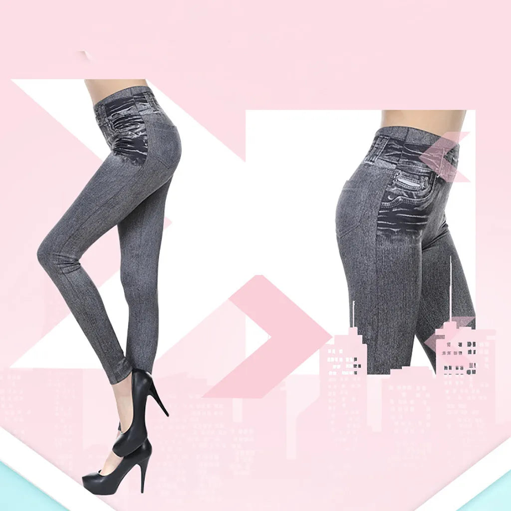 Stretch Pants For Women With Pockets Womens Denim Jeans Stretch Pencil Trousers Slim Long Pants Pants Classic For Women