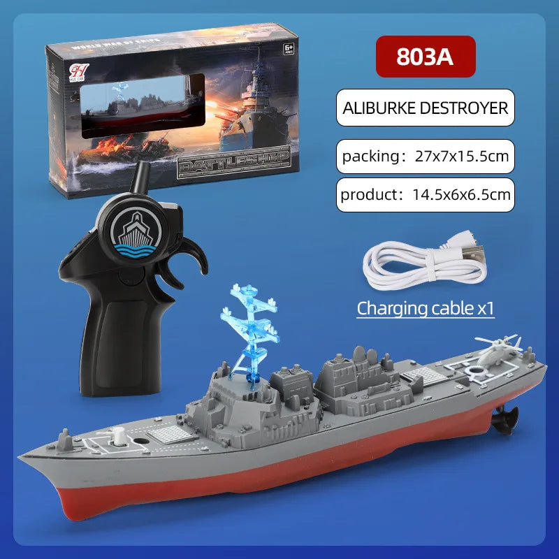 Rc Speed Boat Remote Control Aircraft Battleship Simulation Military Model Ship Toy Kids Electric Children Water Toys for Boys