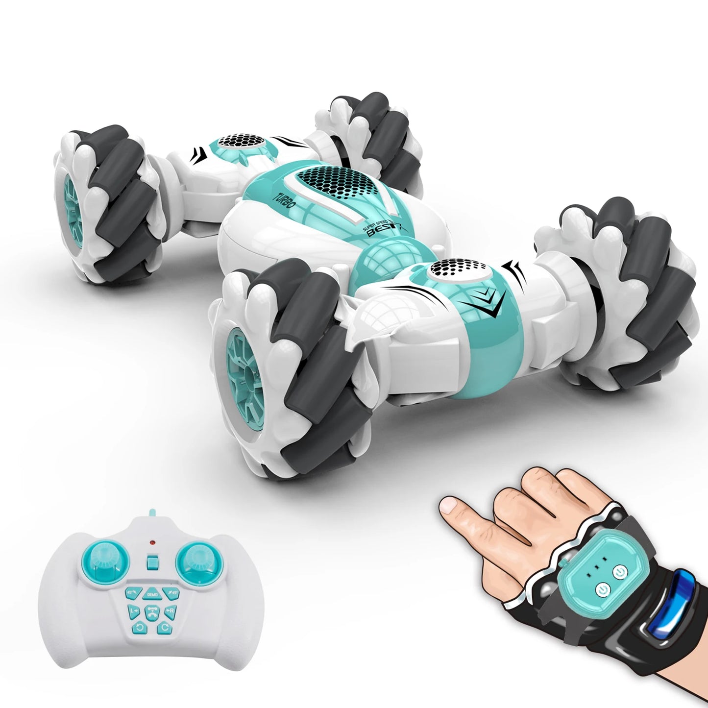 S-012 RC Stunt Car Remote Control Watch Gesture Sensor Deformable Electric Toy Cars  2.4GHz 4WD Rotation kids Christmas  gifts