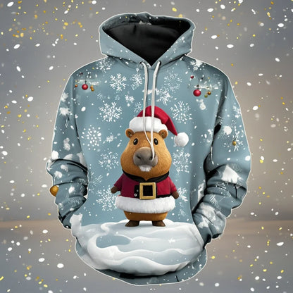 Harajuku New 3D Printing Cute Animals Capybara Hoodies For Men Women Clothing Funny Christmas Hooded Hoody Kid Sweatshirts Top