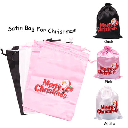 1Pcs/Lot Christmas Drawstring Wig Bags 25*35Cm Hair Packaging Bag Drawstring Pouch Xmas Favor Bracelet Jewelry Packaging Bags