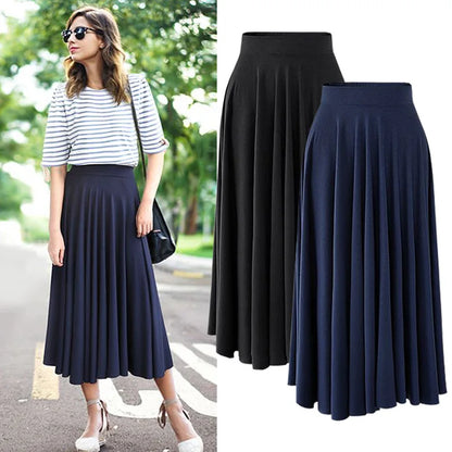 8XL Large Size Skirt Women's Summer New Loose Elastic Skirt Women High Waist Pleated Skirts M-5XL 6XL 7XL