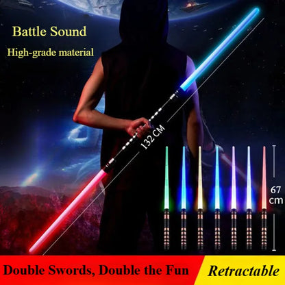 Retractable Lightsaber Finger Rotating Laser Sword Flash Luminous Soundfont Force FX FOC Blaster Cosplay Battle Toy For Kid Gift