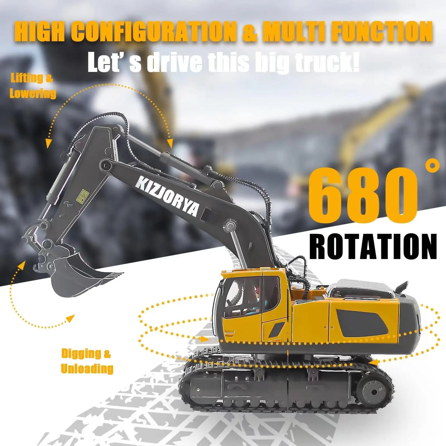 New Remote Control Engineering Vehicle Crawler Truck Bulldozer Toys RC Excavator Dumper Car 2.4G for Boys Kids Christmas Gifts