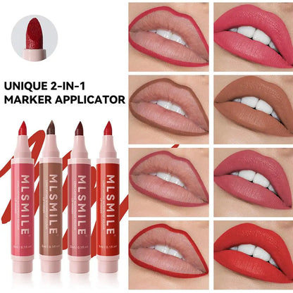 Lip Stain Marker Waterproof Long Lasting Color Effect Proof Matte Lips Hydrating Smudge Lip Sweat Finishing Makeup Pen Non T7T7