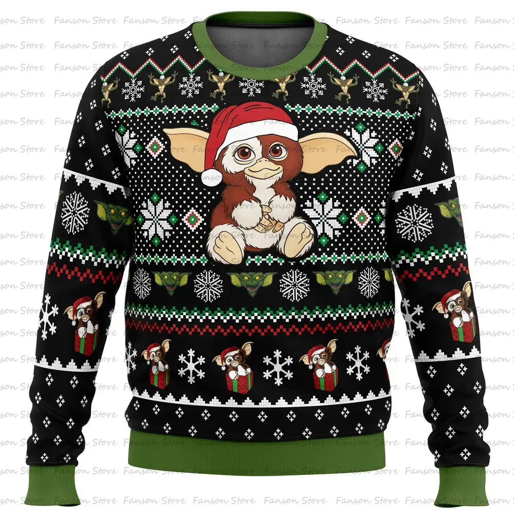 A Christmas Present Gremlins Ugly Christmas Sweater Cartoon Anime Women Men Pullover Tops New Fashion Couple Hoodie Sweatshirt