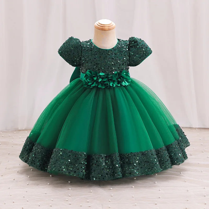 2024 opular baby girl birthday party dress 9 months to 5 year old Princess Christmas party Christmas Party Party Cake eveni