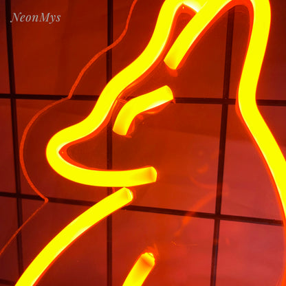 Fox Neon Signs Bar Club Gaming Room Art Wall Decoration Bedroom Christmas Party Decor for Teen Lamp Night Light Animal LED Lamps