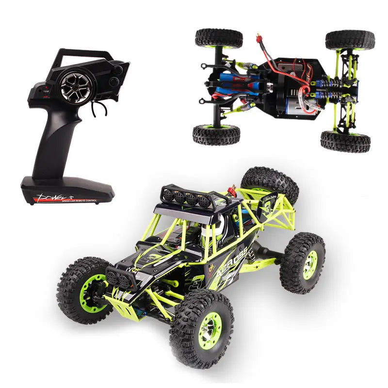 WLtoys 12428 1:12 4WD RC Racing Car High Speed Off-Road Remote Control Alloy Climbing Truck LED Light Buggy Boys Toys Kids Gift