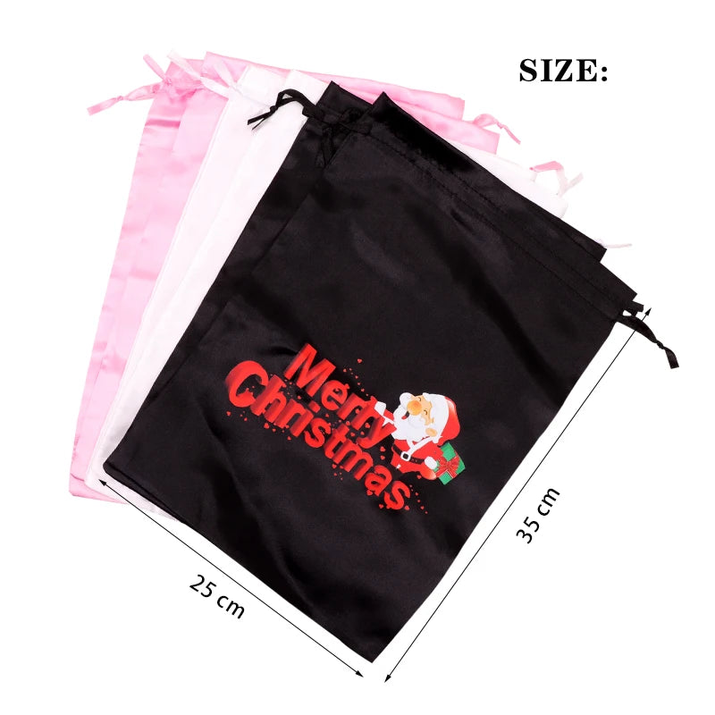 1Pcs/Lot Christmas Drawstring Wig Bags 25*35Cm Hair Packaging Bag Drawstring Pouch Xmas Favor Bracelet Jewelry Packaging Bags