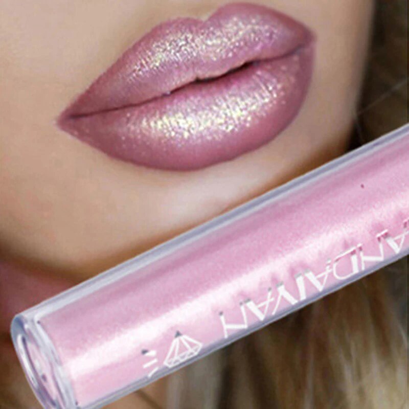 4 Colors Metallic Lip Gloss Liquid Lipstick Glitter Waterproof Long Lasting Non-stick Cup Cosmetics Shimmer Lips Tint Makeup