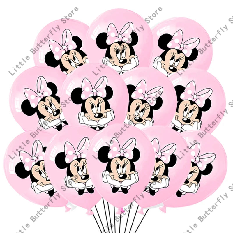 Disney 10/20/30pcs 12 Inch Pink Minnie Mouse Latex Balloon Party Supplies Party Balloon Balloons for Birthday Party Decorations