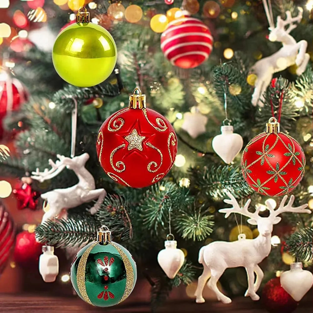 30Pcs Christmas Ball Christmas Tree Decor Ornaments 6cm Size Home Decor Xmas Hanging Tree Pendants New Year Ball Accessories