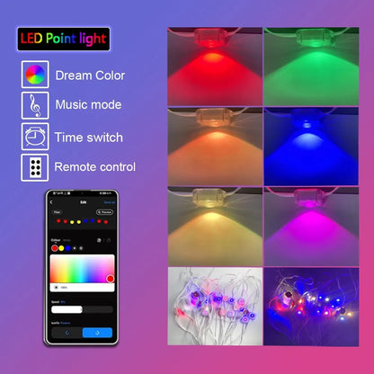 RGB Eaves Lights 30M Permanent Outdoor LED Light String Strip APP Smart DlY Auto Scene Lighting Effects Christmas Holidays Decor