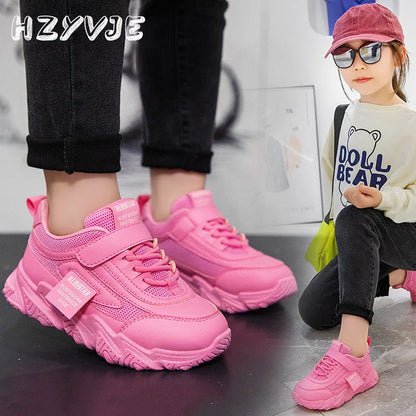 Spring and Autumn New Children's Sports Shoes Girls' Fashion Leisure Mesh Breathable Non-slip Running Shoes Student Sneakers