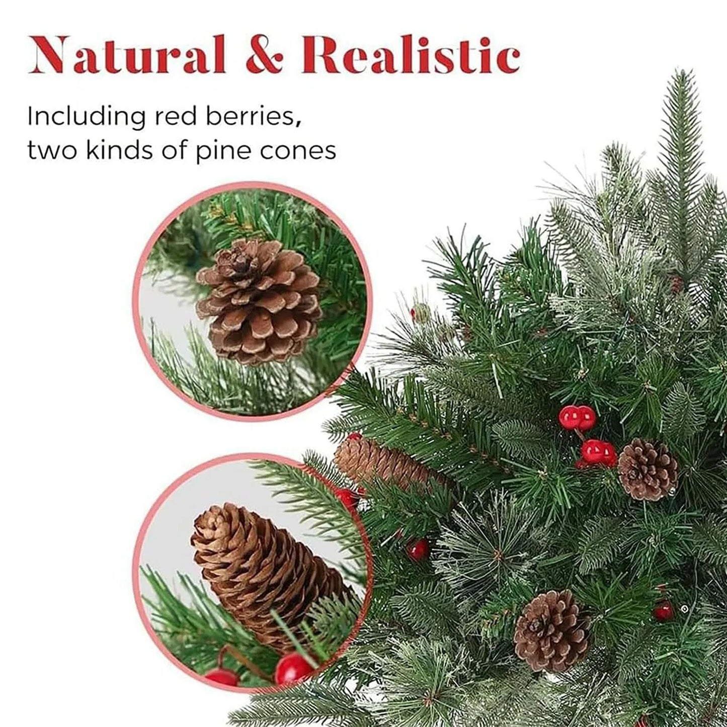 1pcs Holiday Flower Pots Decorations Plastic Pine Cone Artificial Christmas Tree Planter Filler Outdoor Plush Mixed Decoration