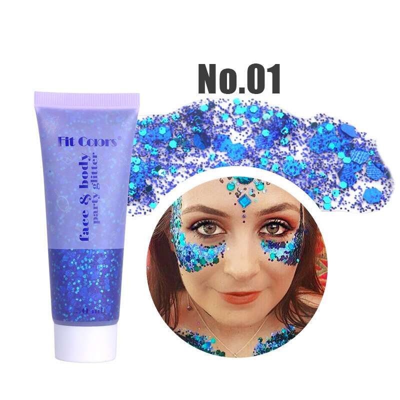 1pcs Eyeshadow Sequins Face Eye Glitter Sequin Gel Diamond Shiny Glitter Body Sequins Makeup Decorative For Party Festival