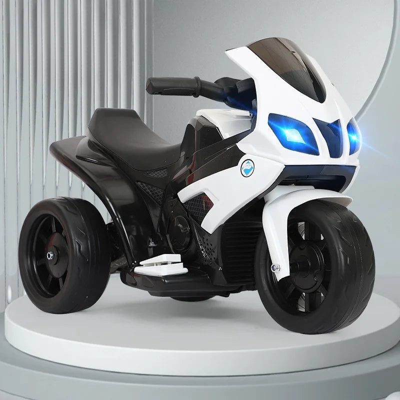 Kids Electric Motorcycle 3 Wheels Rechargeable Motorcycle with LED Light & Music Anti-rollover Super Load-bearing Gifts for Boys