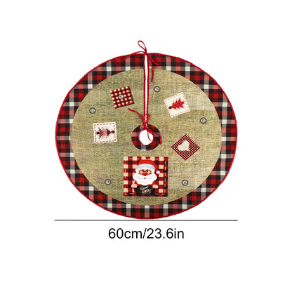 90/60CM Christmas Tree Skirts Santa Claus Printed Xmas Tree Bottom Decor Mat Christmas Tree Decoration Indoor Outdoor Decor