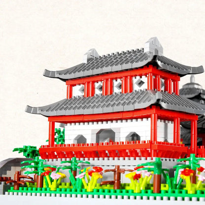 Suzhou garden three in one ancient style architecture adult high difficulty huge assembly block set children's toy birthday gift