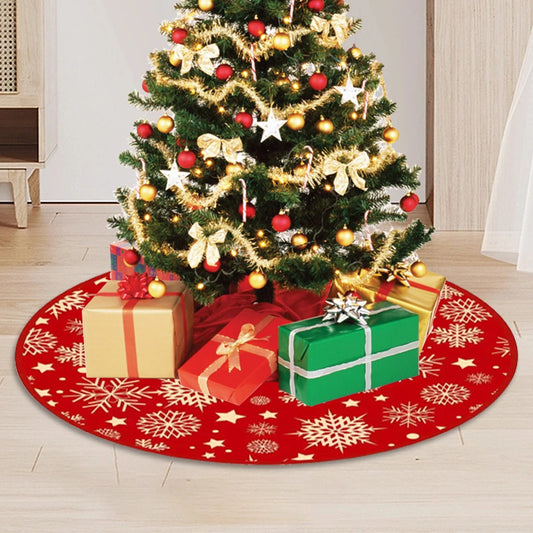 90/60CM Christmas Tree Skirts Santa Claus Printed Xmas Tree Bottom Decor Mat Christmas Tree Decoration Indoor Outdoor Decor