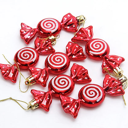 Merry Christmas Ball Candy Cane Pendants Ornaments Christmas Tree Pendant Decoration for Home New Year 2025 Exquisite Xmas Gift