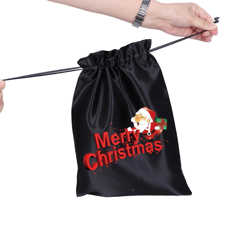 1Pcs/Lot Christmas Drawstring Wig Bags 25*35Cm Hair Packaging Bag Drawstring Pouch Xmas Favor Bracelet Jewelry Packaging Bags