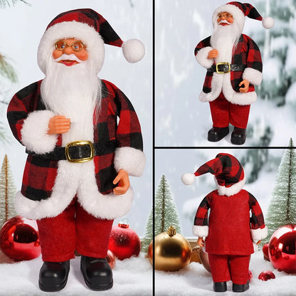 12-inch Christmas Santa Figure Standing Santa Doll Window Decorations Christmas Decorations Christmas Gifts Birthday Gifts