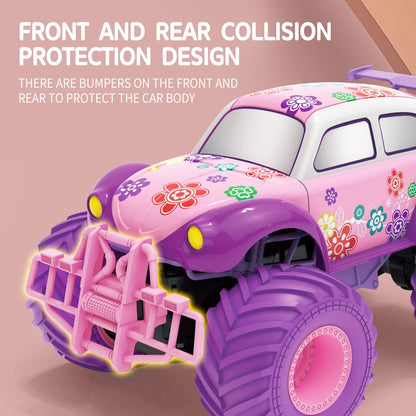 Pink RC Car Off-Road Big Wheel Electric Drive High Speed Purple 2.4G Remote Control Car Girls Trucks Toys for Children Christmas